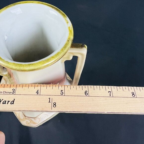 Hand-Painted Landscape Porcelain Vase Gold Accents Made In Japan - Picture 8 of 10